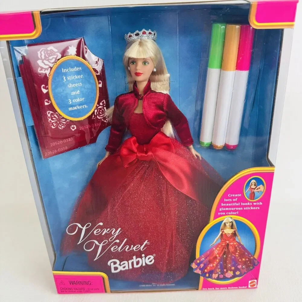 Barbie Very Velvet Doll 20528 Vintage 1998 Markers‎ Stickers Blonde New